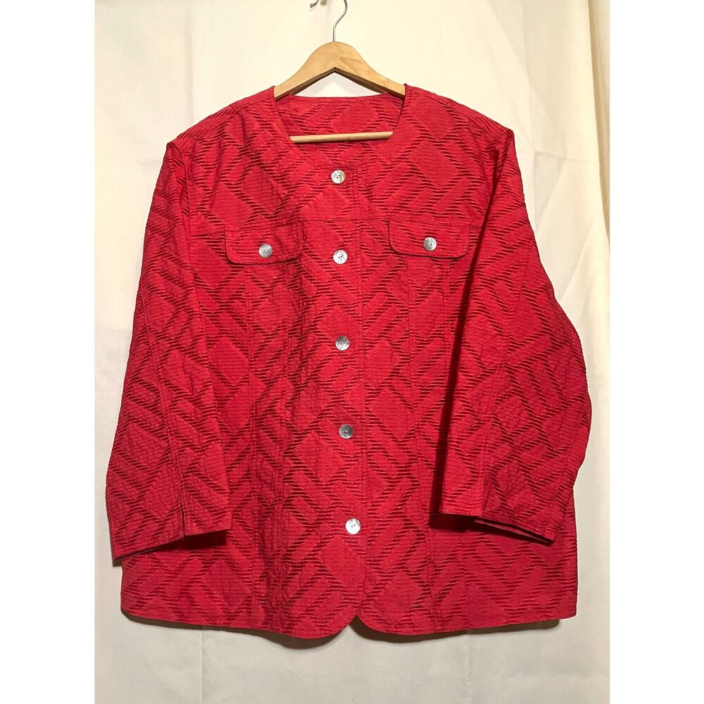 Alfred Dunner Textured Pink Blazer Buttom-Up * NO SIZE *